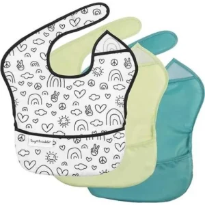 Tiny Twinkle Conjunto 3 babetes sem mangas verde, neon e peace