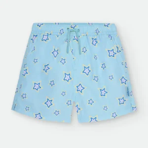 Waterlemon matchy Calção tecido de Praia - Piscina Turquesa com Estrelas