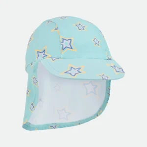 Waterlemon Chapéu de banho com abas e proteção UV 50+ Turquesa com Estrelas