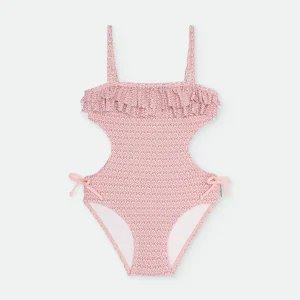 Waterlemon Trikini praia Menina Rosa com geométrico