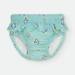 Waterlemon Cueca/Fralda de Praia - Piscina Turquesa com Estrelas de folhos
