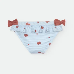 Waterlemon Cueca de Praia - Piscina Azul com polvo - folhos